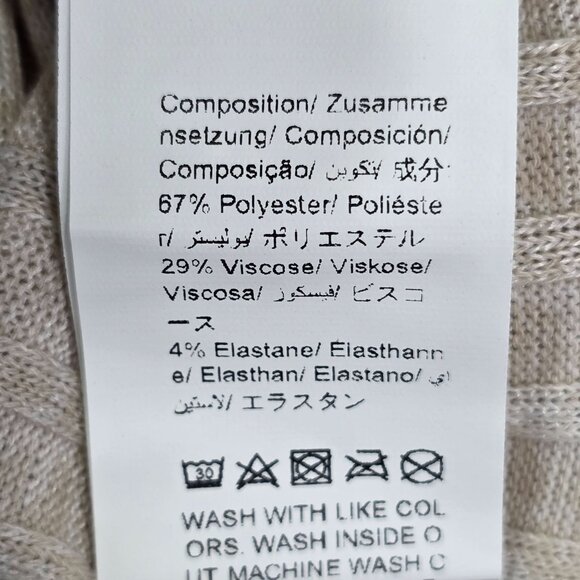 Womens 2pc SHEIN Cream Ribbed Mock Layer Dress Long Sleeve Bodycon Size S - Picture 5 of 11